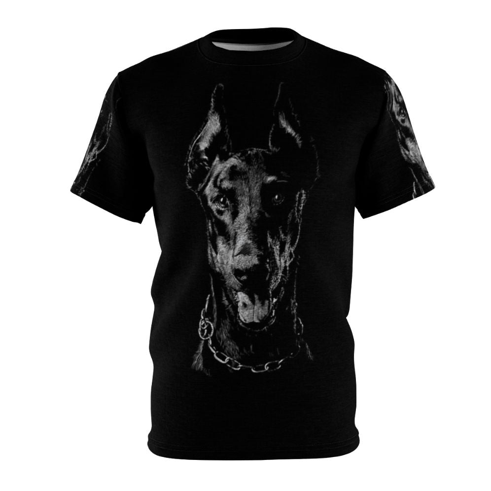 Illustration of a Doberman dog on a t-shirt