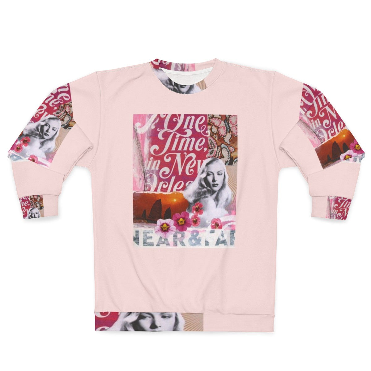 Veronica Lake Collage Sweatshirt featuring vintage paper art of the classic Hollywood actress