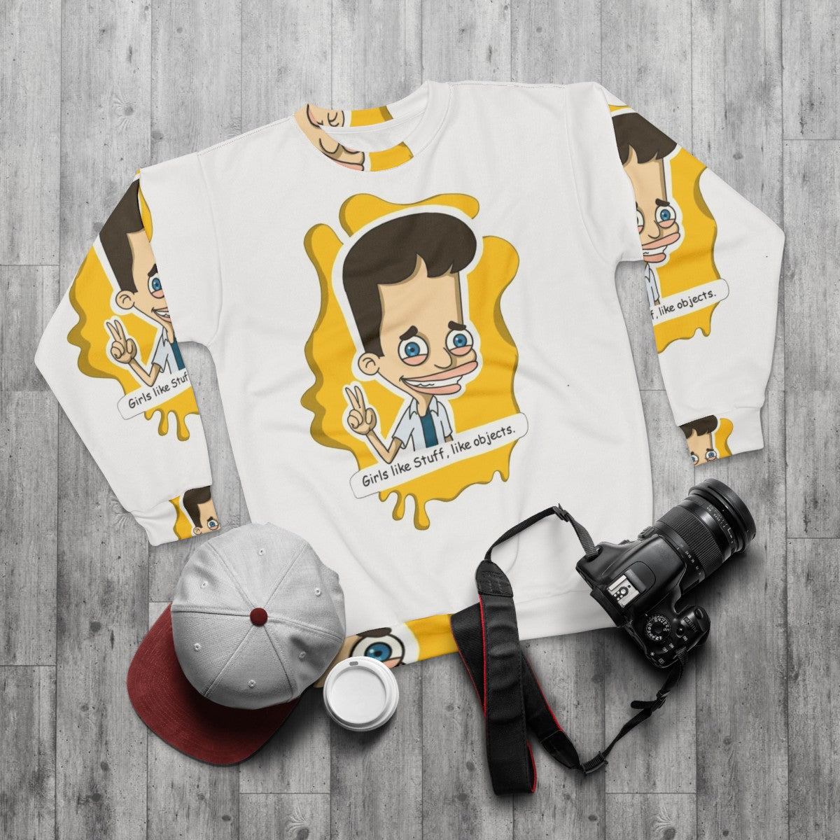 Big Mouth Netflix Sweatshirt featuring the show's iconic character - flat lay