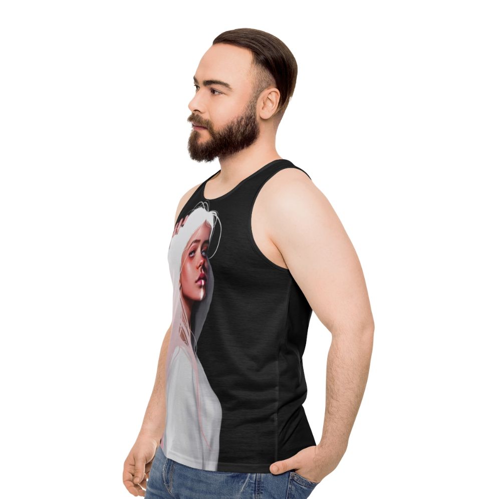 Colorful unisex tank top with modern graphic design - men side