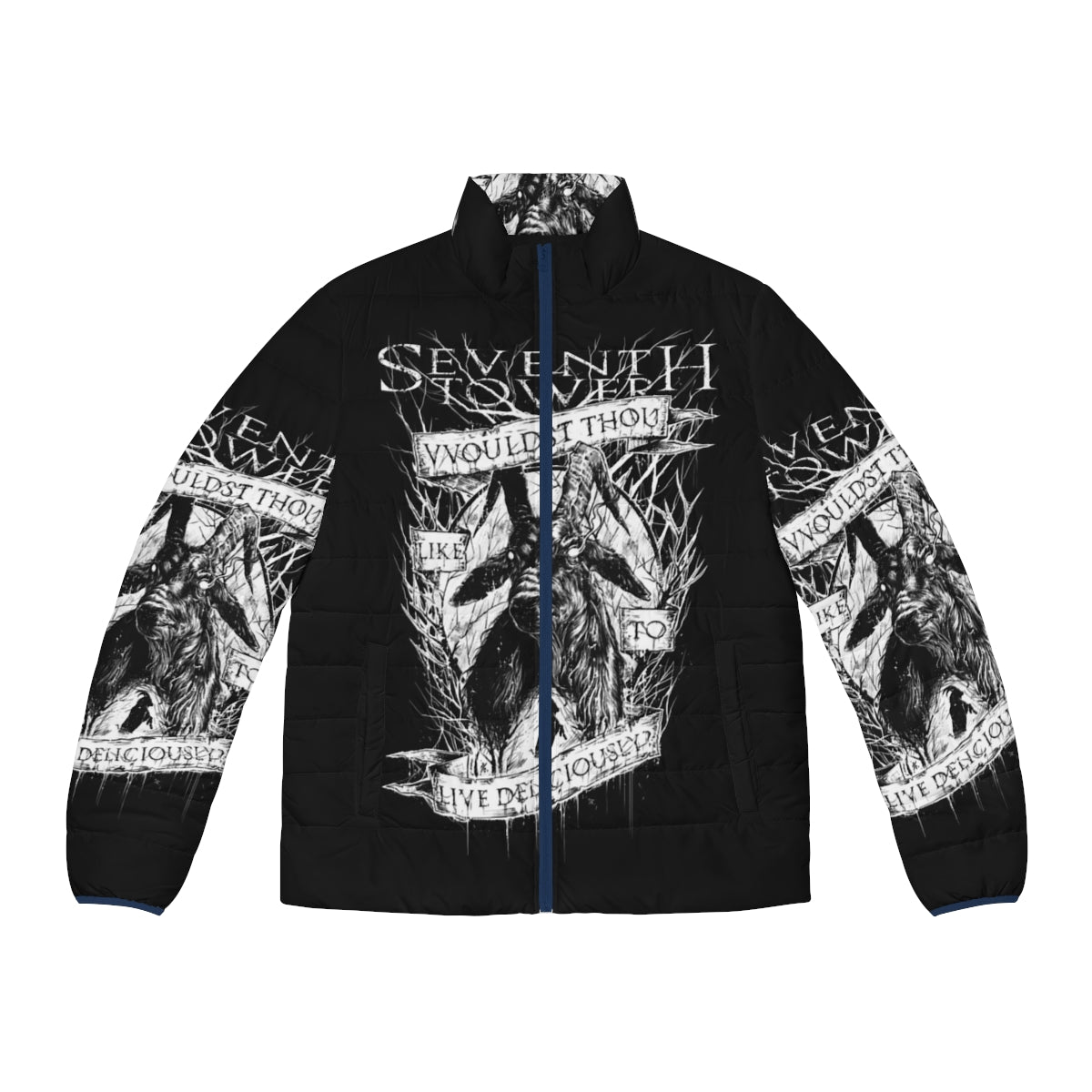 The Vvitch-inspired puffer jacket with occult and horror design