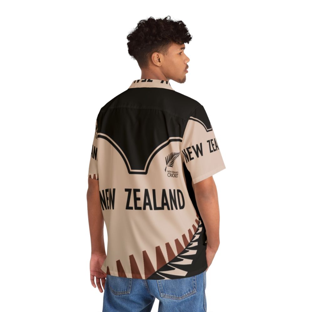 New Zealand Cricket Hawaiian Shirt with Kiwi Imagery - People Back