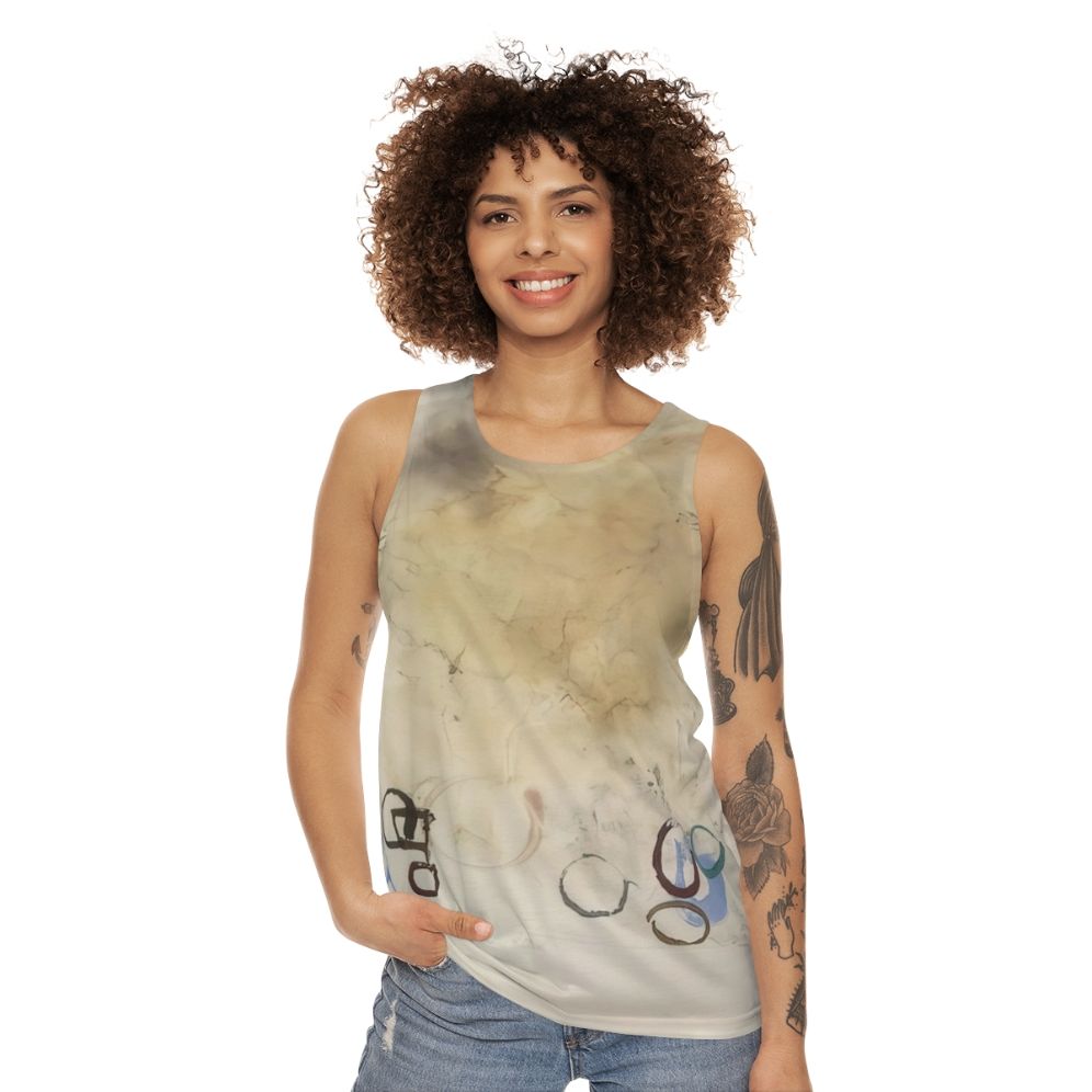 Avant garde minimalist unisex tank top with John Cage inspired design - women