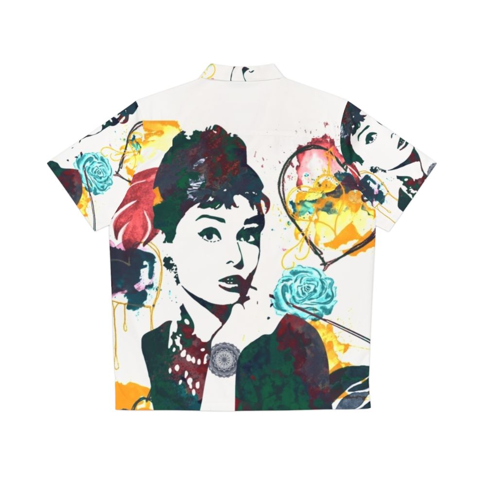 Vintage-inspired Audrey Hepburn nature colors Hawaiian shirt - Back