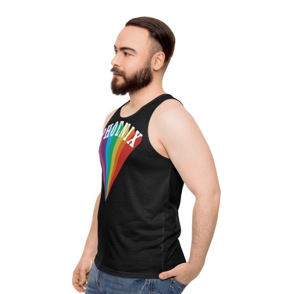 Phoenix Band Unisex Rainbow Tank Top - men side