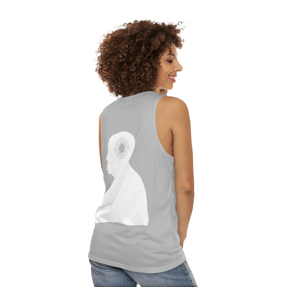 Vertigo Unisex Tank Top featuring Alfred Hitchcock's iconic film - women back