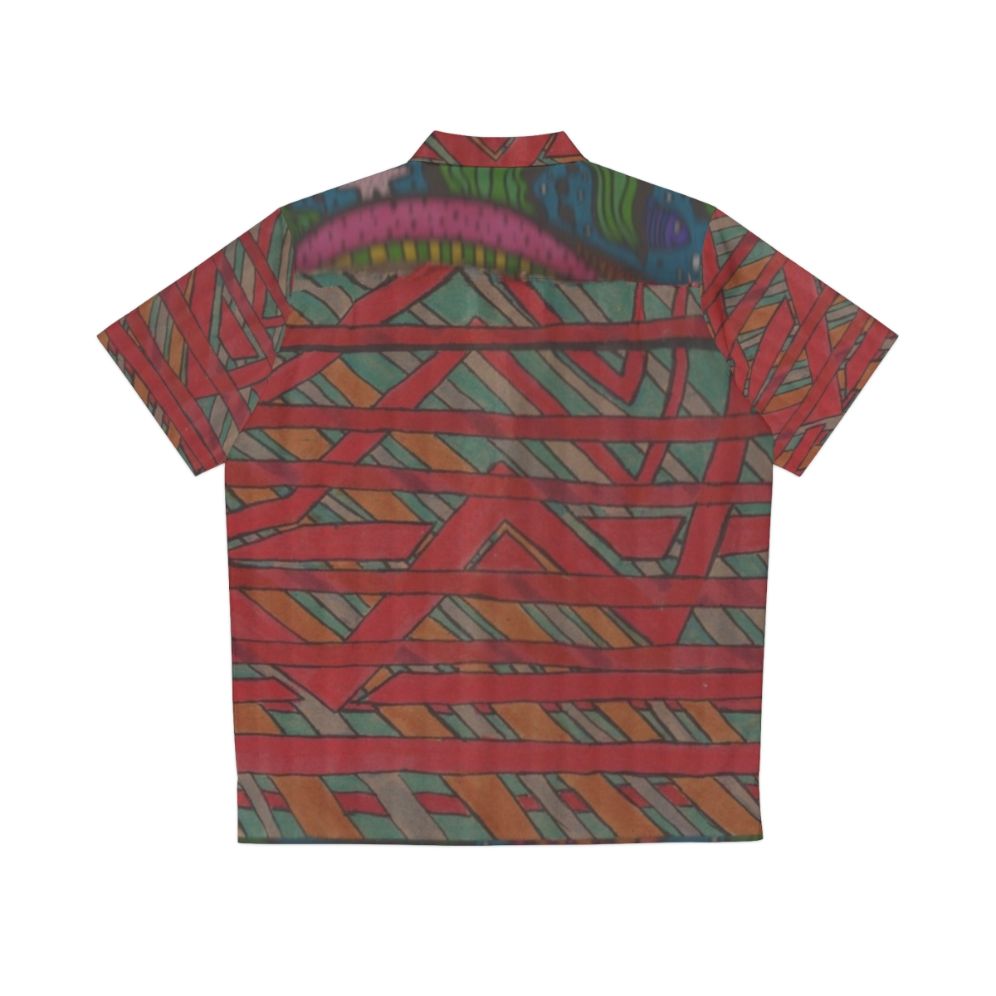 Vibrant Hawaiian shirt with abstract patterns and not smooth jazz design - Back