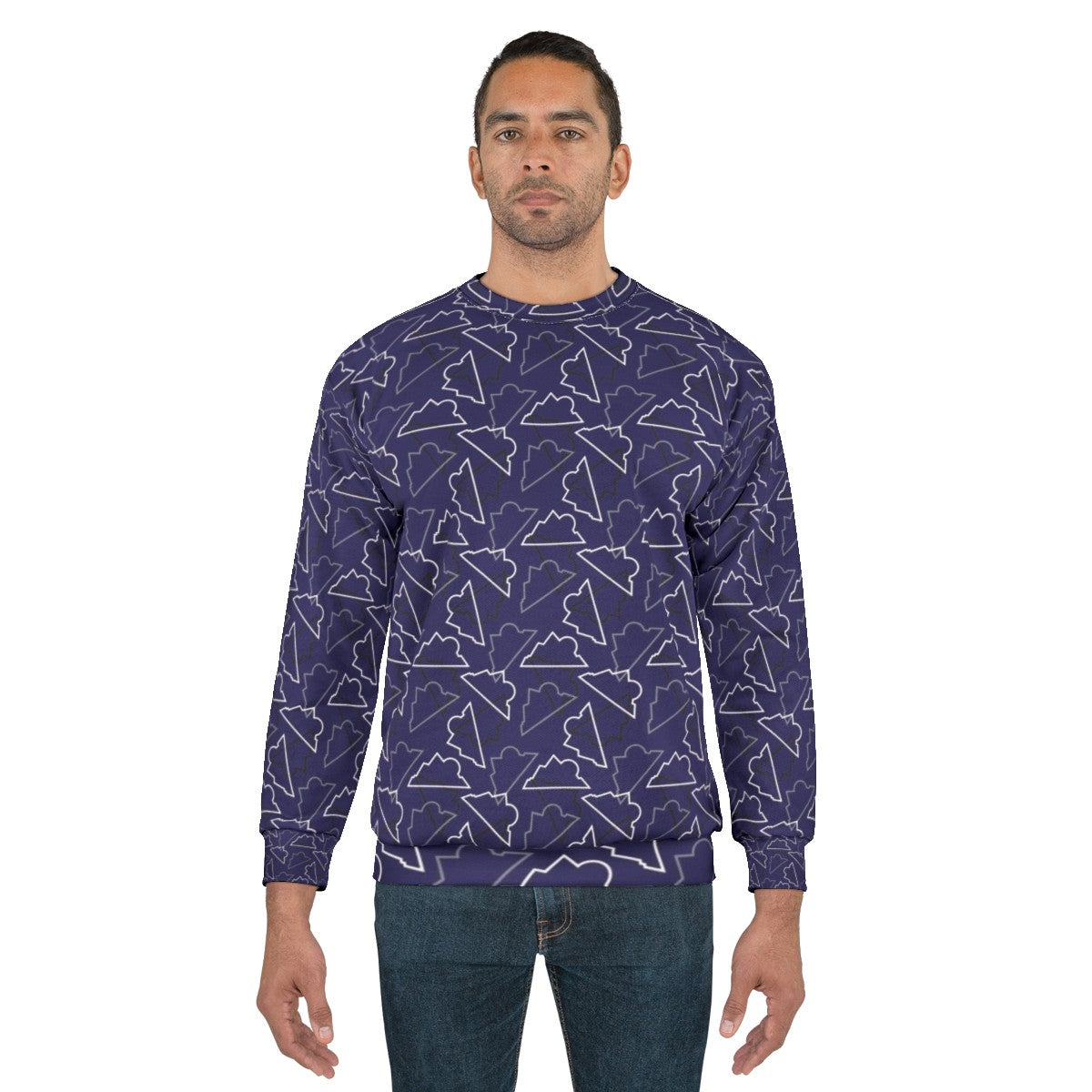 Colorado Rockies Pattern Purple Background Sweatshirt - men