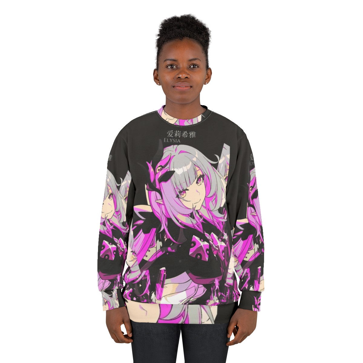 Reflection Crystal Sweatshirt with Fantasy Anime Manga Game Inspired Design - women