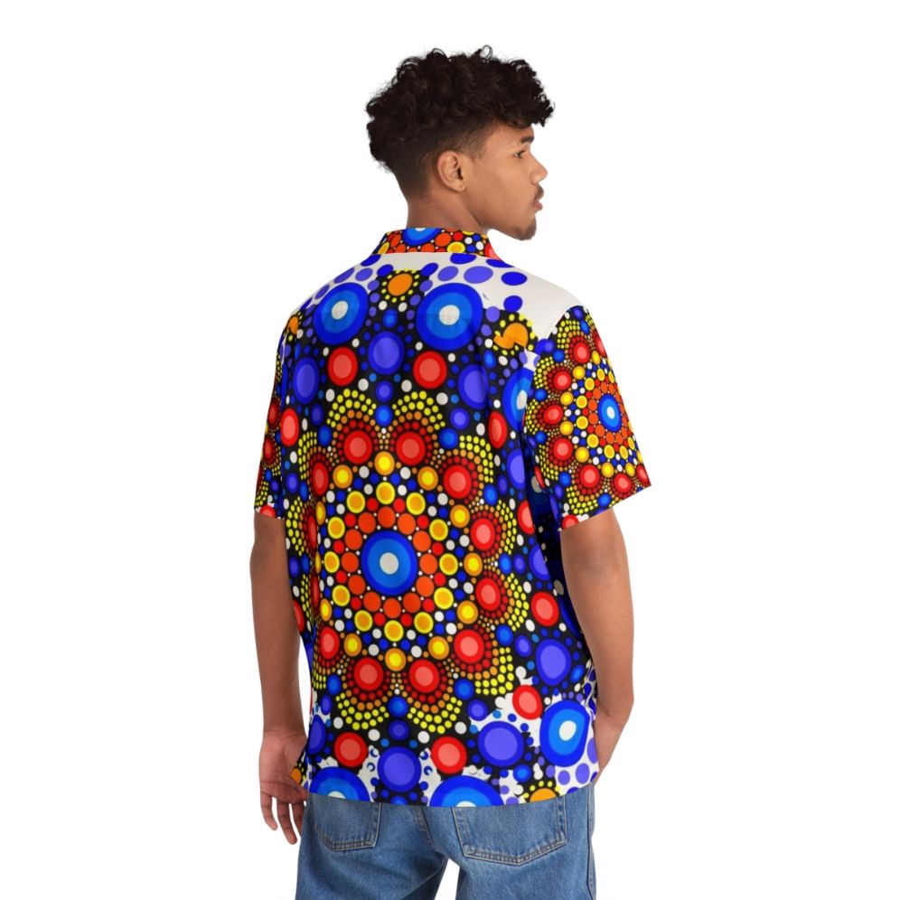 Blue and orange circles pattern Hawaiian shirt - People Back