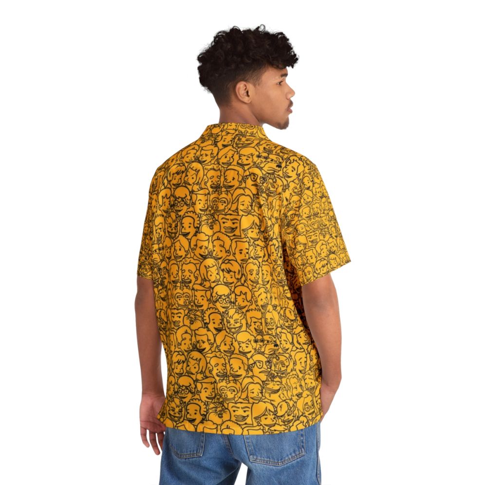 Big Mouth Character Pattern Hawaiian Shirt - People Back