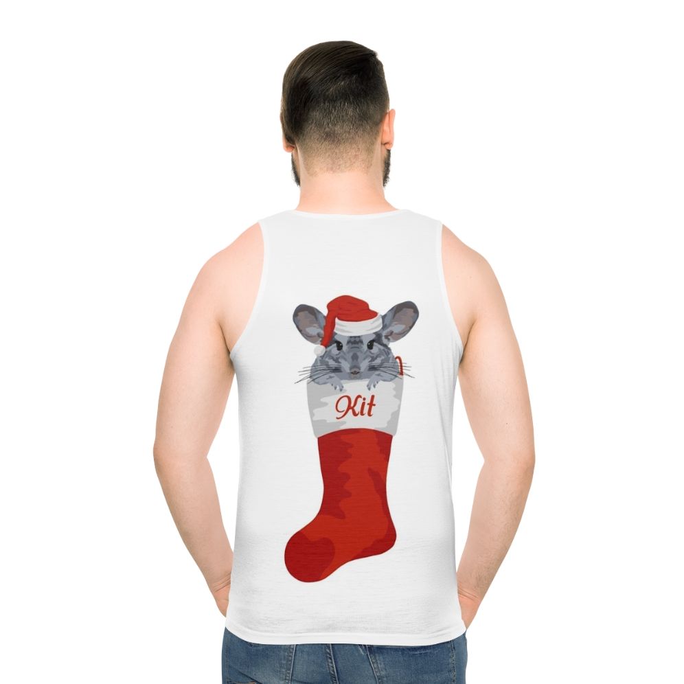 Personalized Chinchilla Christmas Stocking Unisex Tank Top - men back