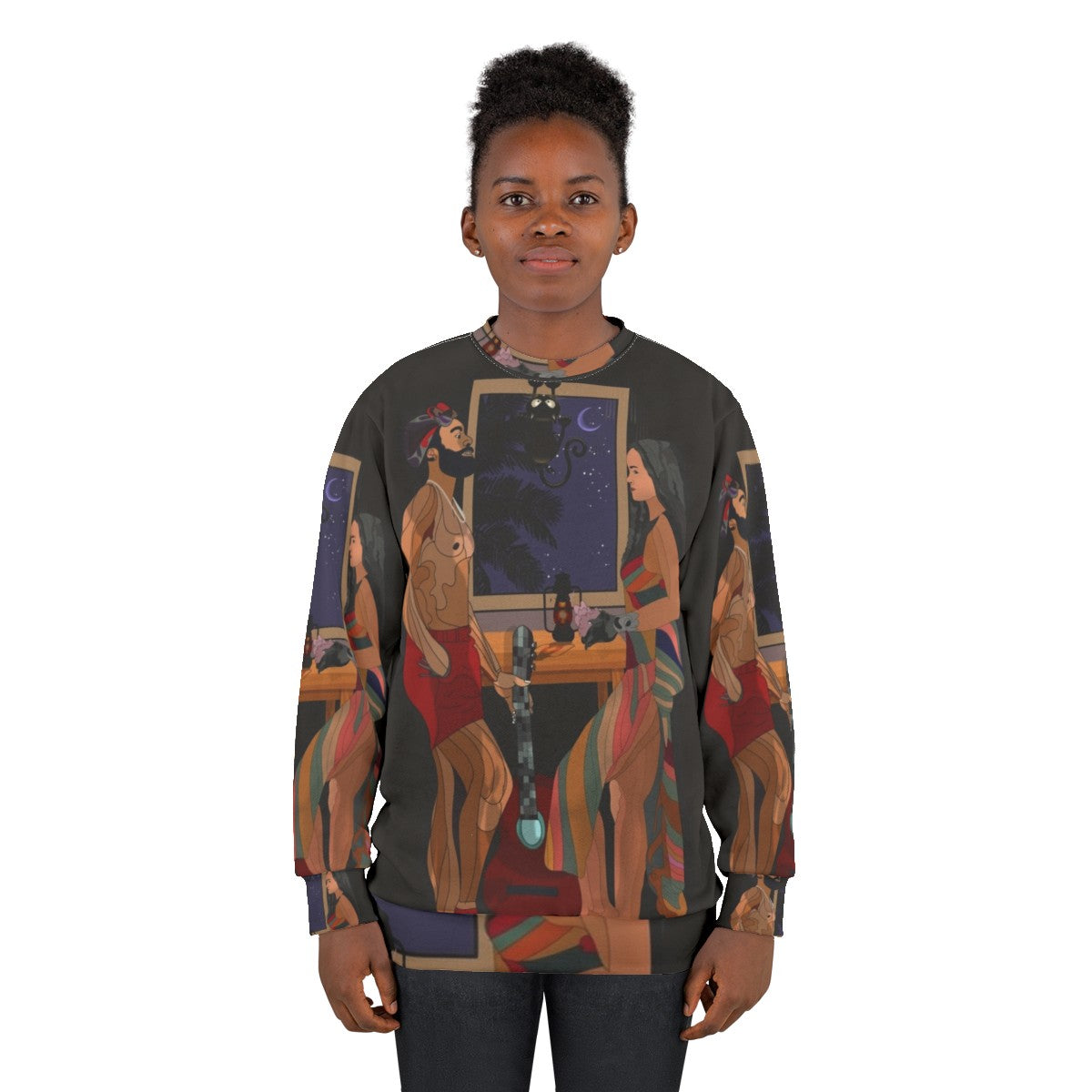 Guava Island Movie Inspired Sweatshirt with Cat Design - women