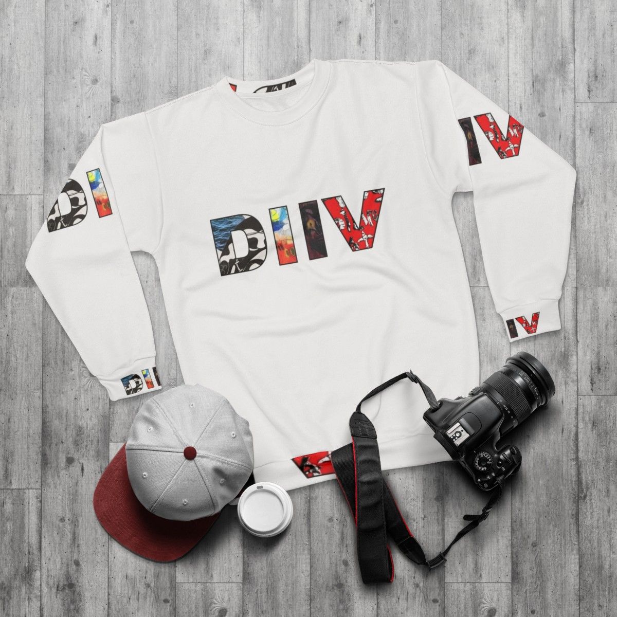 Diiv indie rock sweatshirt - flat lay