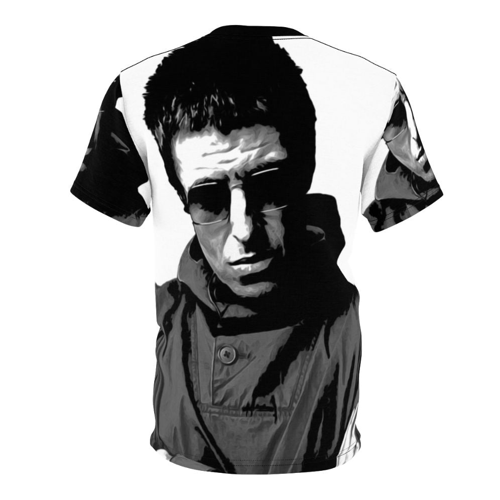 Liam Gallagher Inspired T-shirt featuring a colorful all-over print design - Back