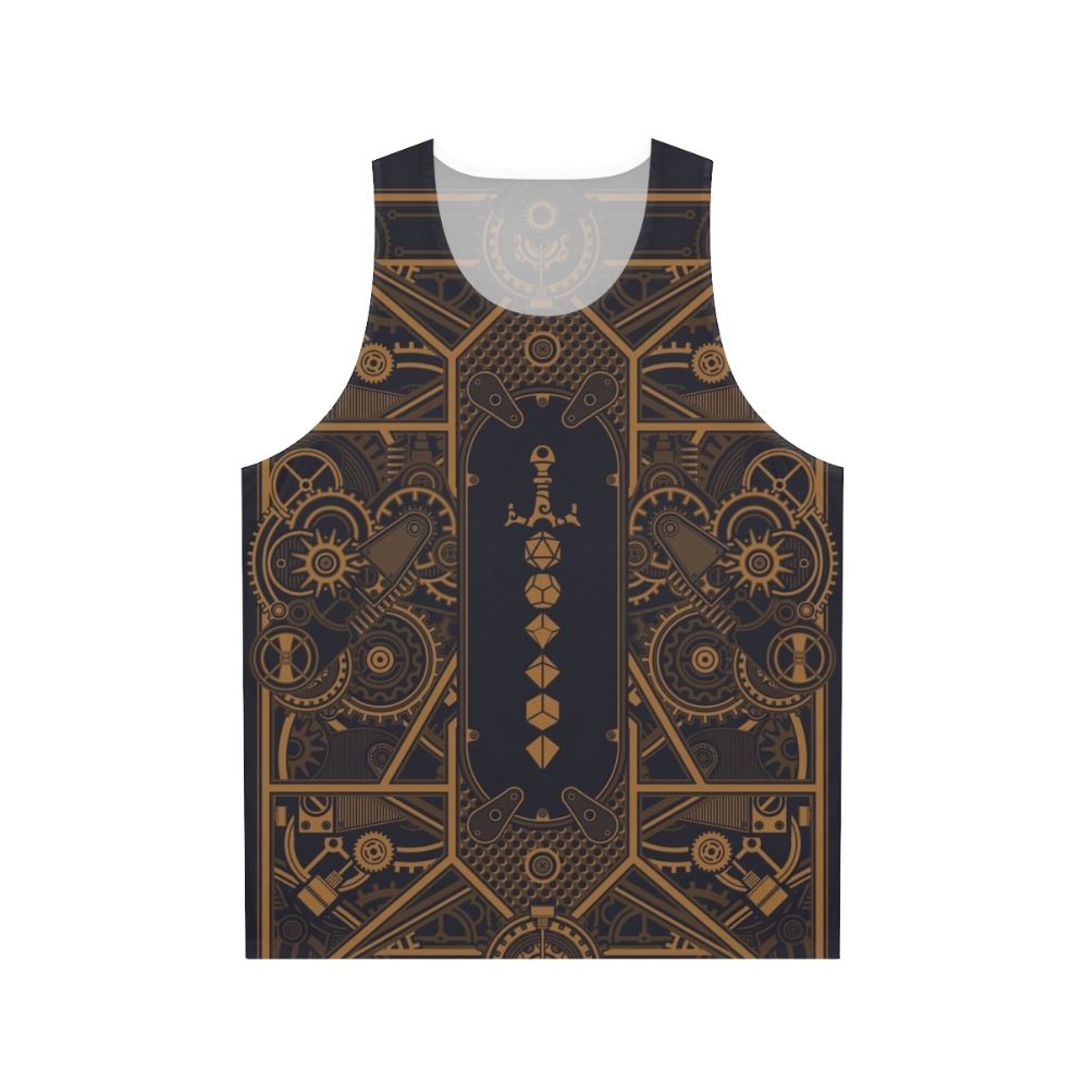 Steampunk Polyhedral Dice Sword Unisex Tank Top