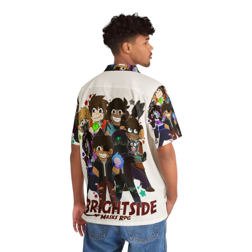 Chibi Hawaiian Shirt with Superhero and Villain Designs - People Back