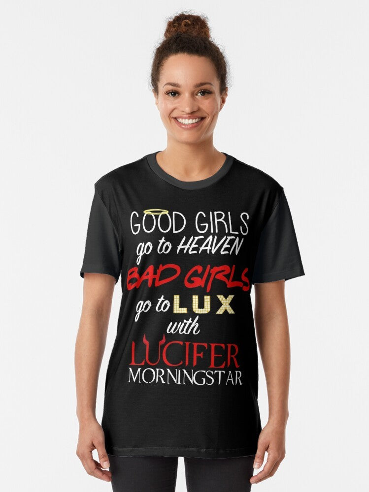 Lucifer Morningstar Graphic T-Shirt featuring the character from the TV show - Women