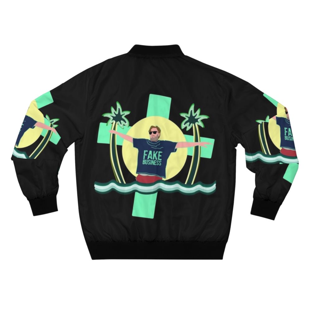 Tim Dillon Comedy Bomber Jacket with Ironic Beach Design - Back