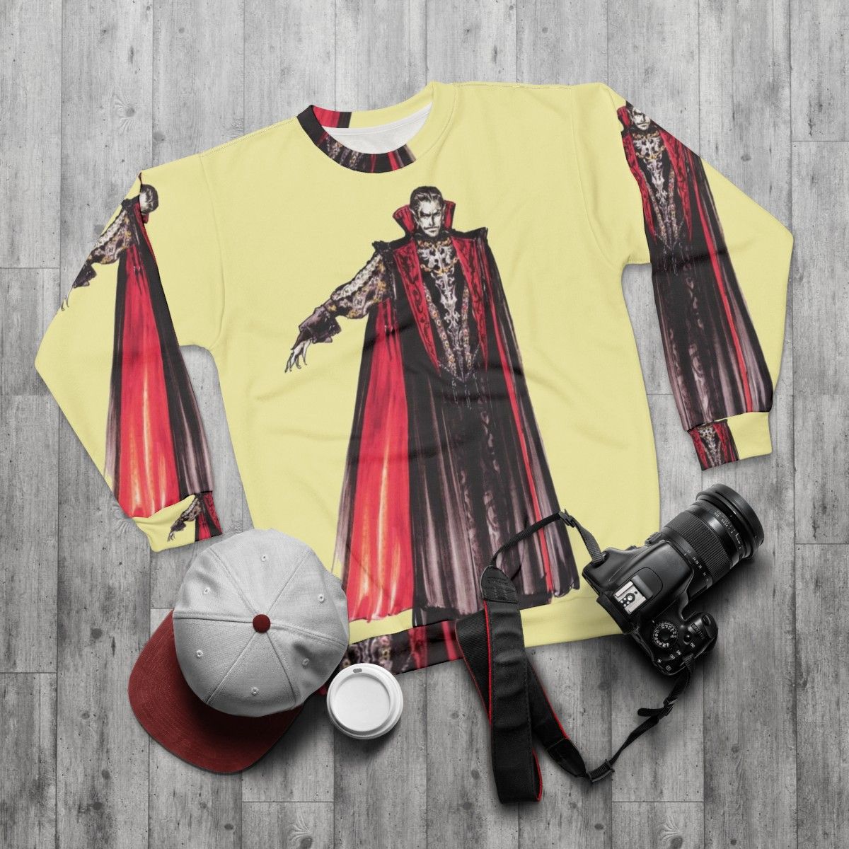 Castlevania Dracula Horror Action-Adventure Sweatshirt - flat lay