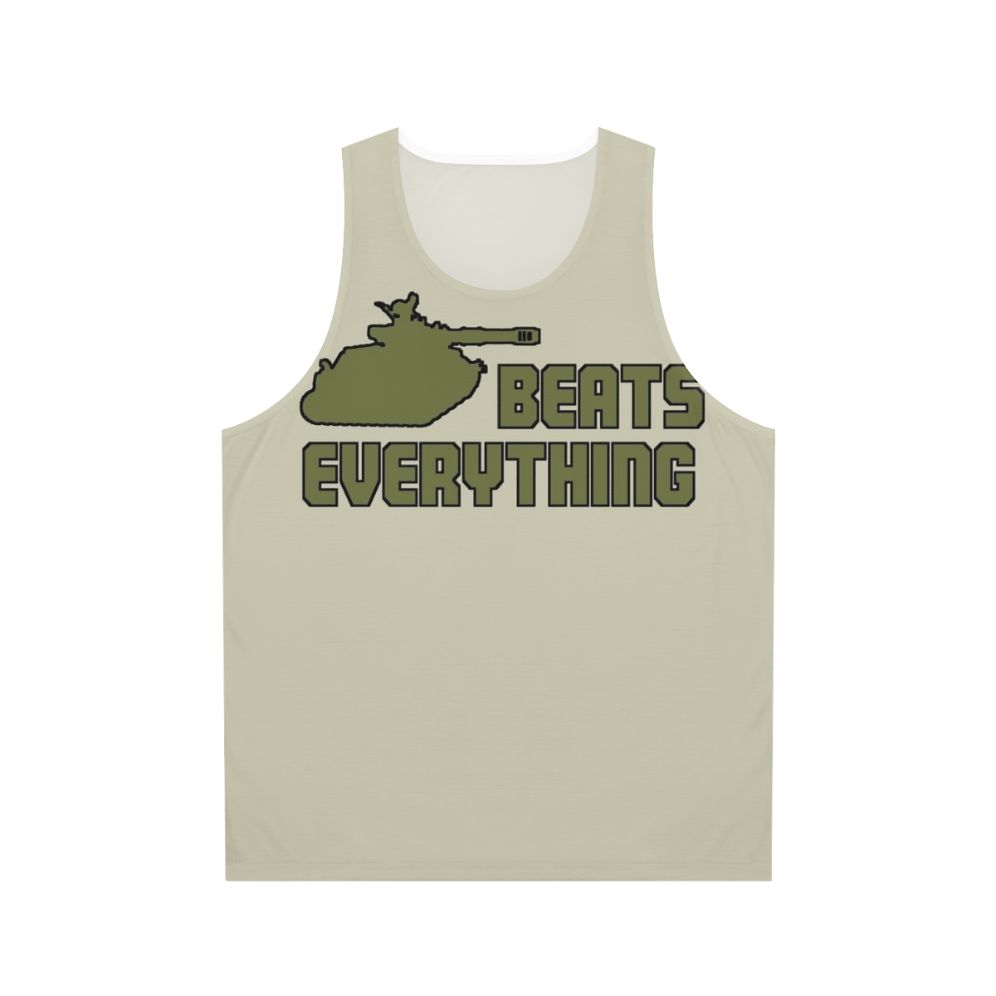 Unisex military sci-fi gaming graphic tank top