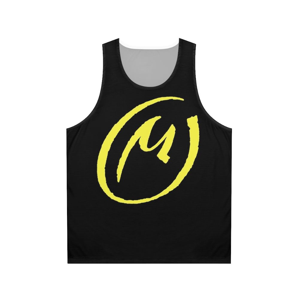 Unisex yellow tank top inspired by the Blake and Mortimer graphic novel series