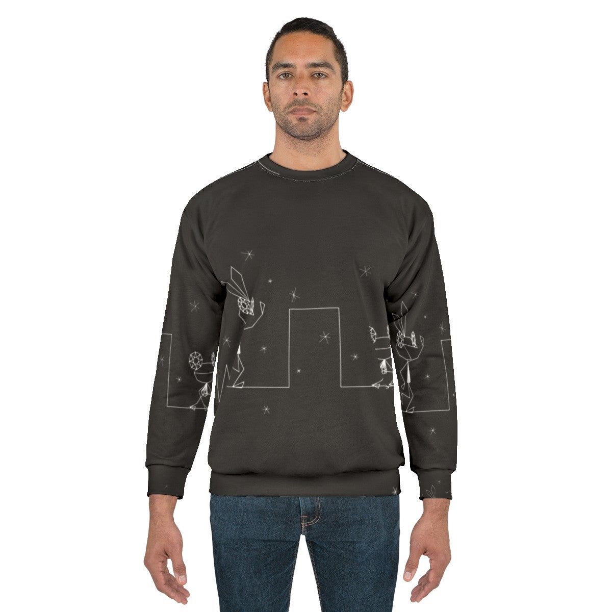 Retro Vibri sweatshirt featuring vib ribbon inspired playstation 1 design - men