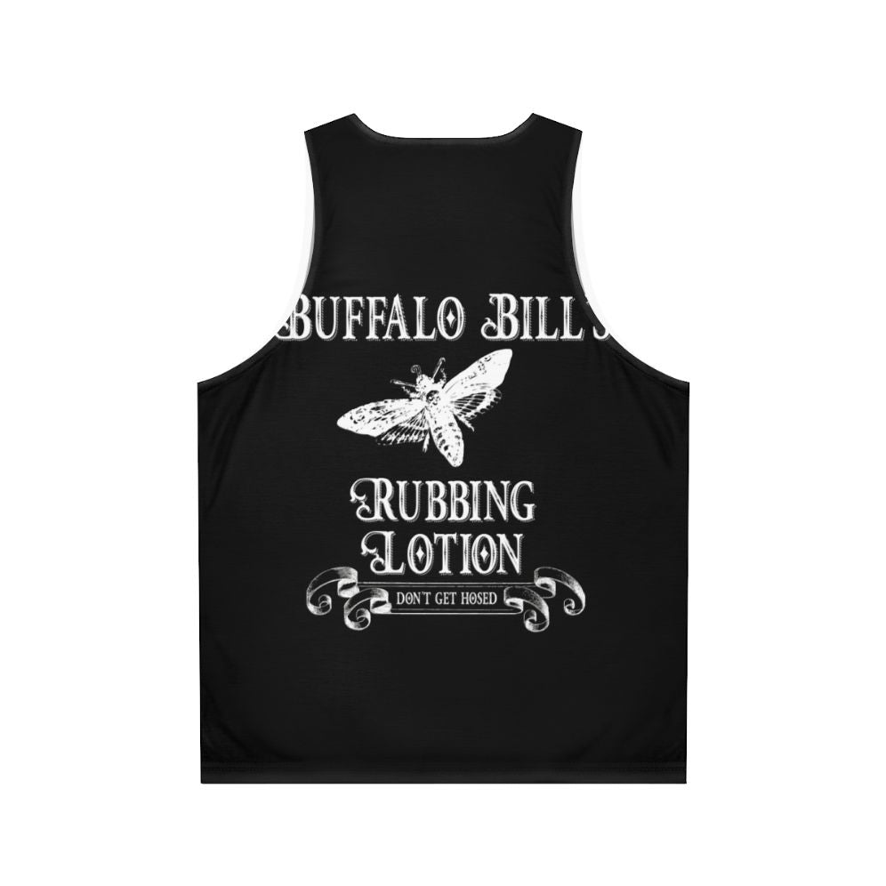 Unisex tank top with "Buffalo Bill" inspired horror design - Back