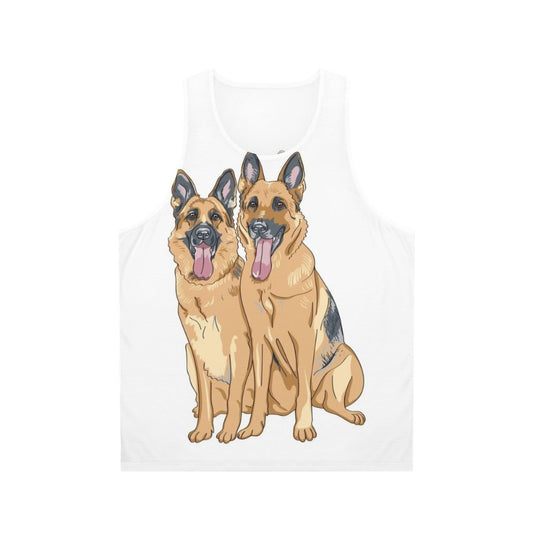 German Shepherd dog breeds on a unisex tank top