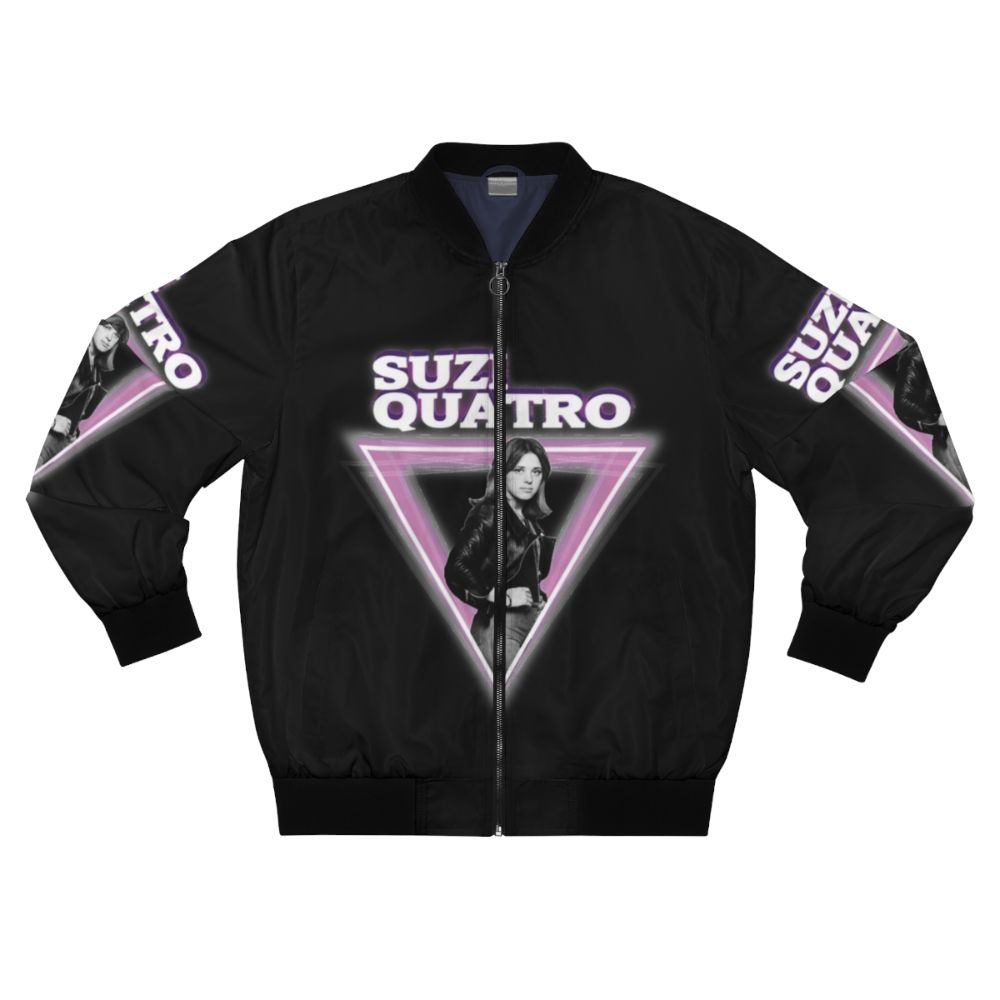 Retro Hard Rock Bomber Jacket featuring Suzie Quatro design