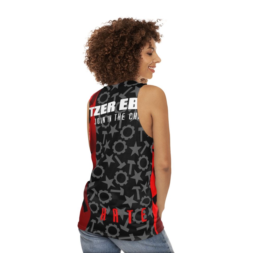 Nitzer Ebb electronic music unisex tank top - women back