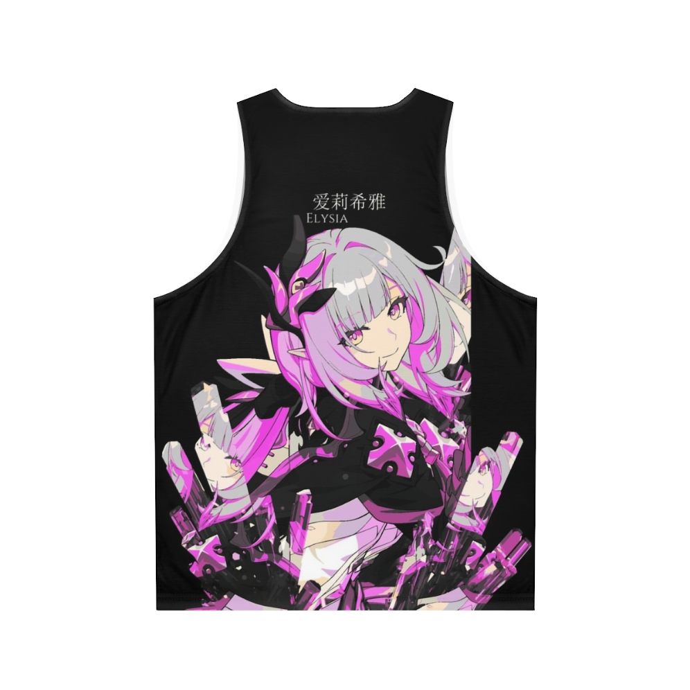 Reflective crystal unisex tank top with fantasy and anime design - Back