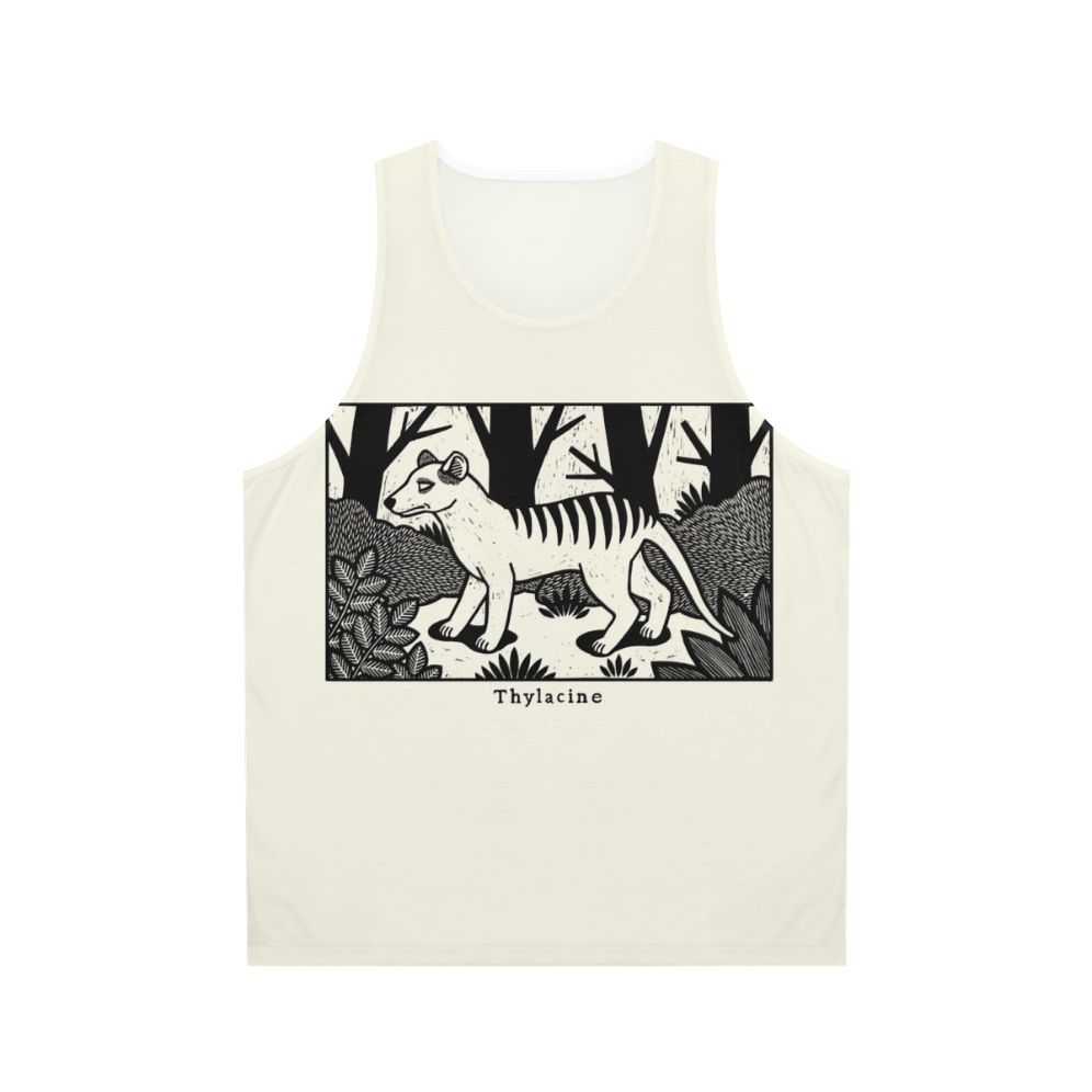 Vintage Thylacine Woodcut Unisex Tank Top