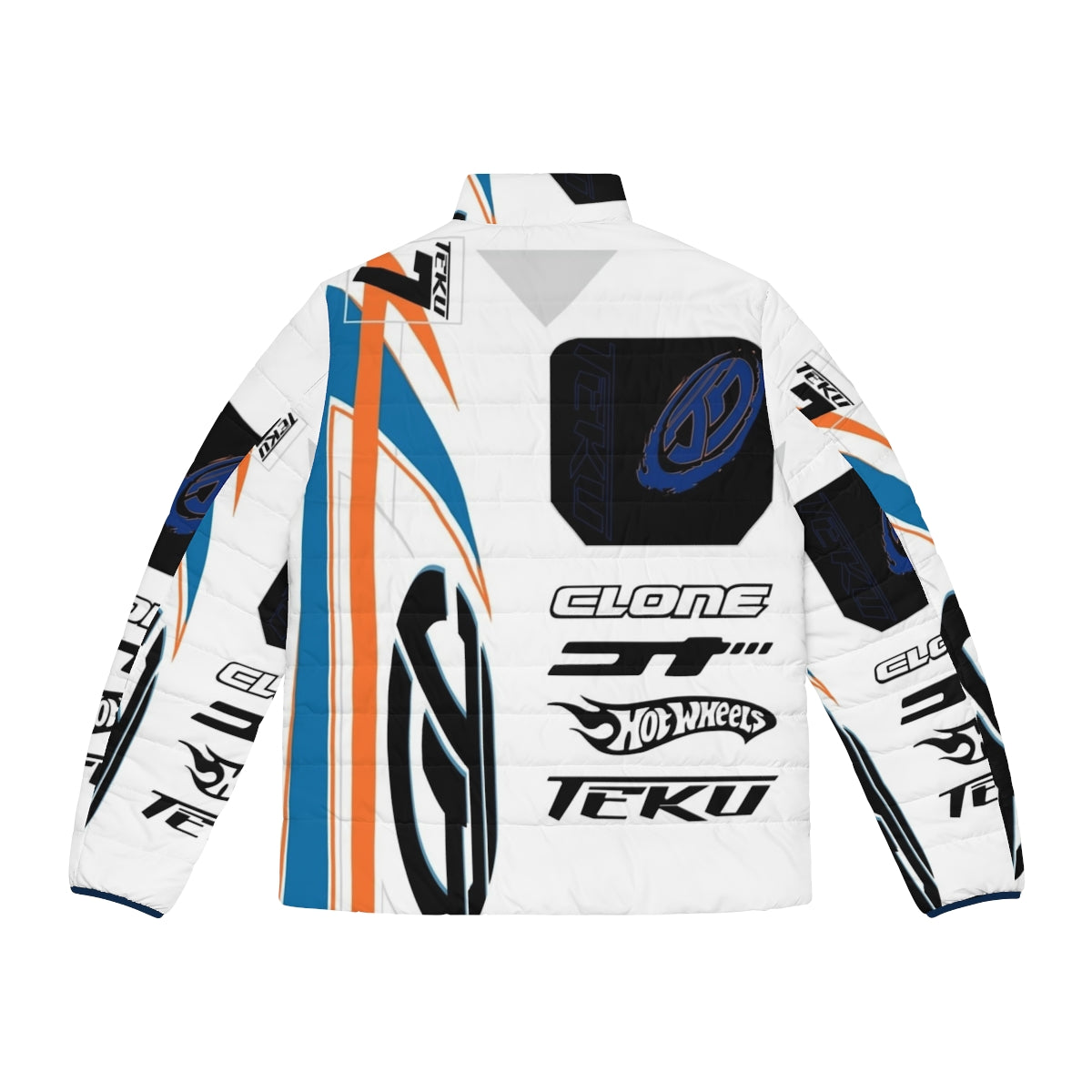 Power Rage Puffer Jacket with Acceleracers and Hot Wheels inspired design - Back