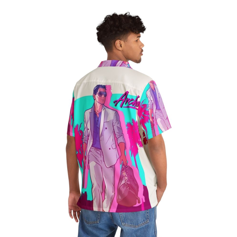 Archer Vice Palm 80S Hawaiian Shirt - Flat lay