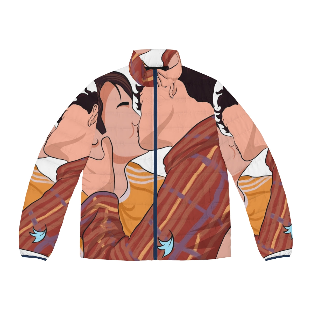 Puffer jacket featuring the iconic kiss scene from the Netflix series Heartstopper