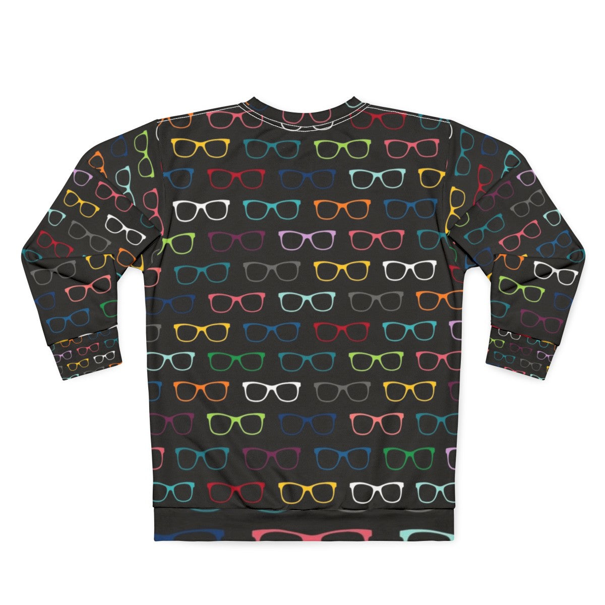 Colorful sweatshirt with a trendy eyeglasses pattern - Back