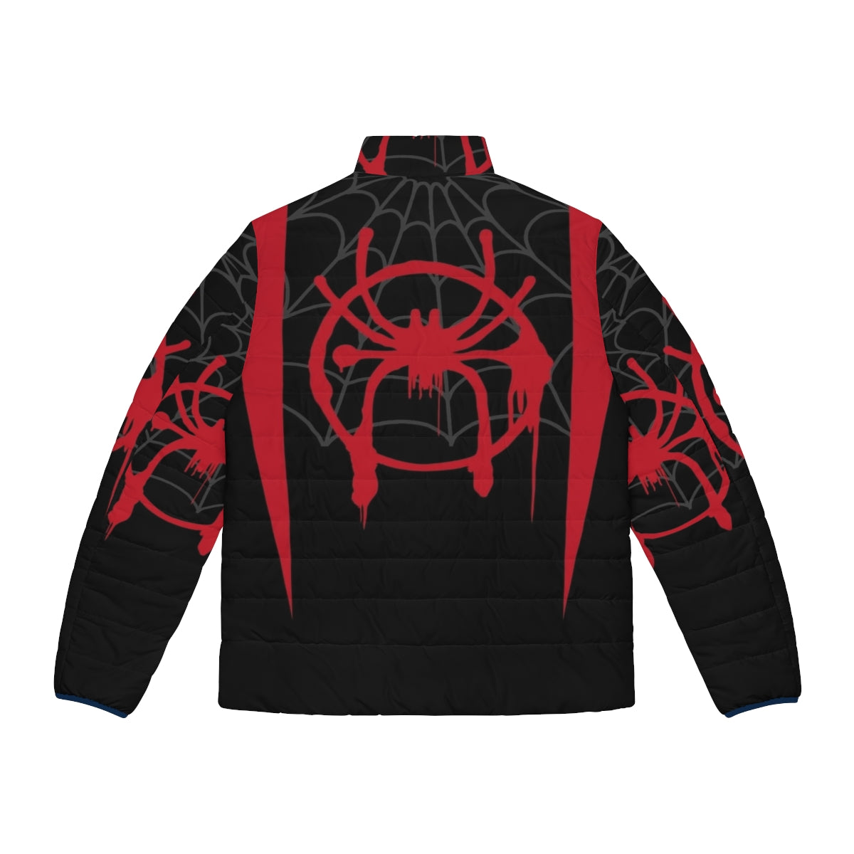 Miles Morales spider-verse puffer jacket with web design - Back