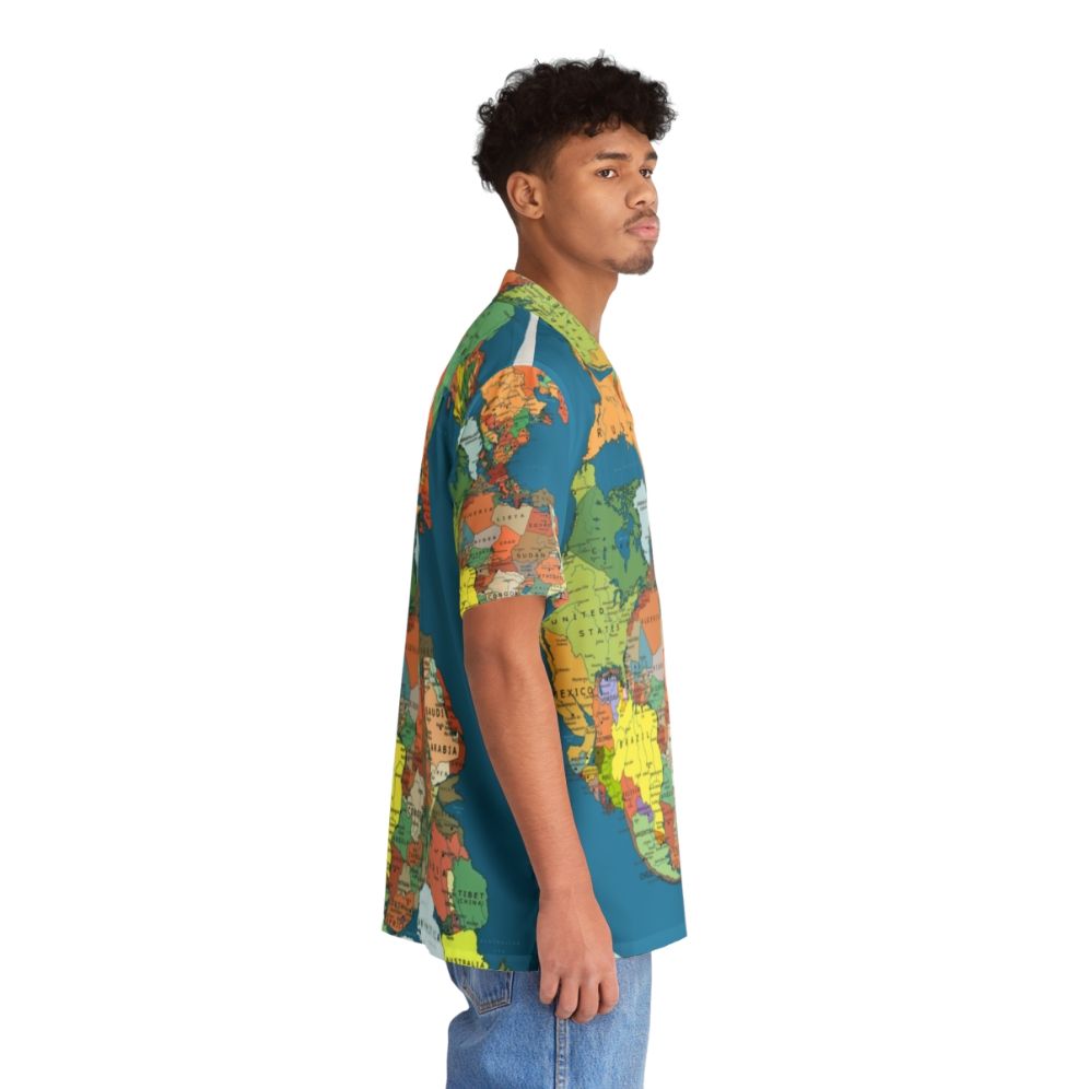 Vintage Hawaiian Shirt Featuring Pangaea Supercontinent Map - People Pight