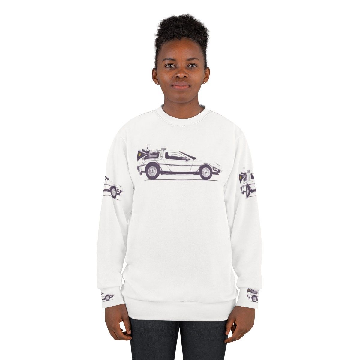 Delorean Sweatshirt - Embracing the Vintage Back to the Future Movie Magic - women