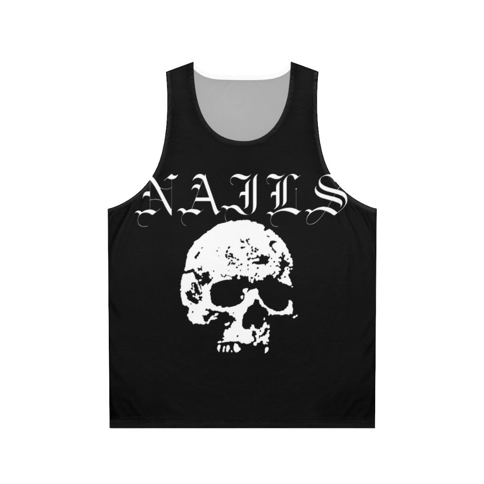 Nails hardcore punk band white unisex tank top