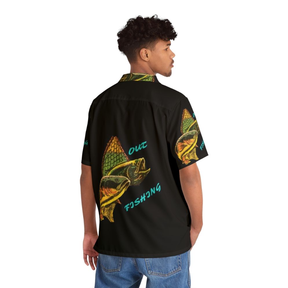 Hawaiian fishing-themed shirt with ocean and fish graphics - People Back