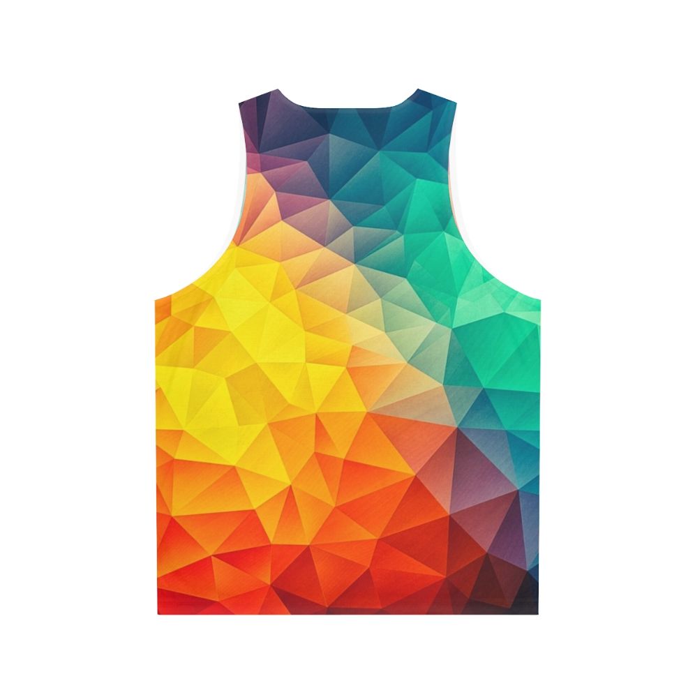 Colorful abstract geometric unisex tank top - Back