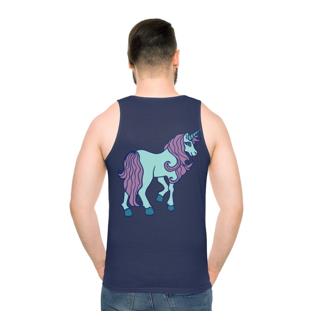 Unicorn unisex tank top with a cute and sweet unicorn design - men back