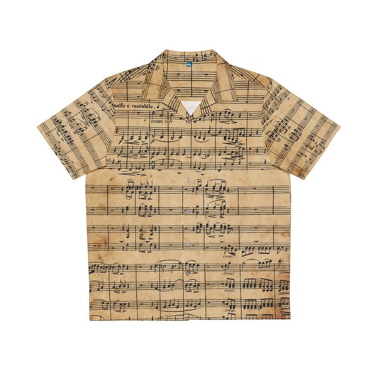 Beethoven's Symphony No. 9 Hawaiian Shirt featuring antique sheet music