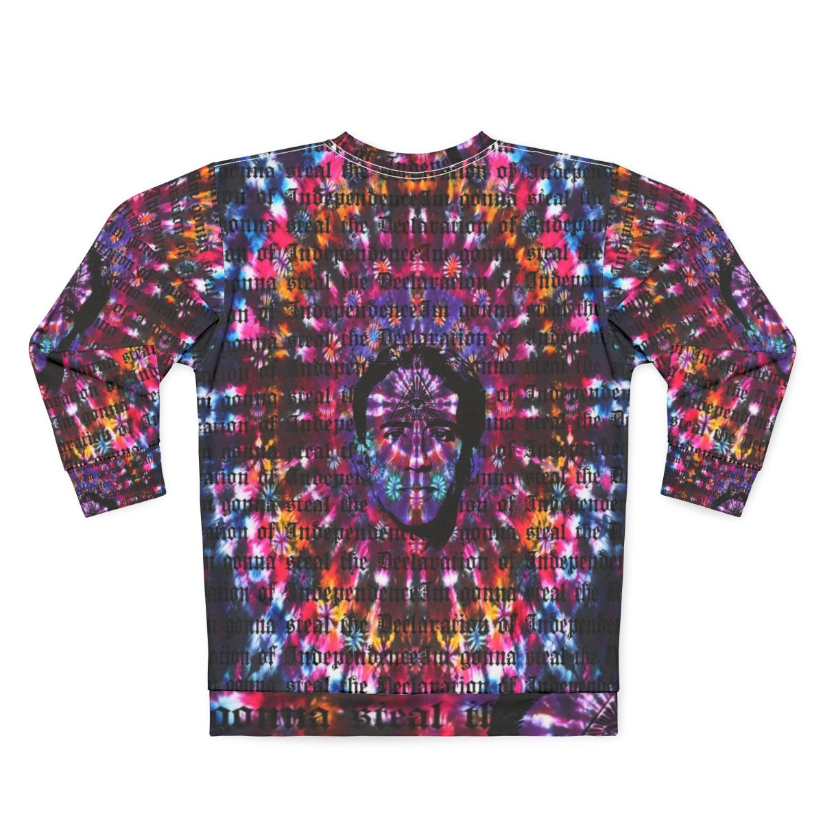 Nicolas Cage tie dye sweatshirt with Shambhala music festival design - Back