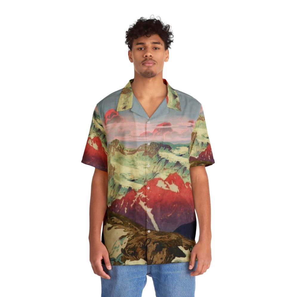 Winter landscape Hawaiian shirt with Japanese art design - People Front