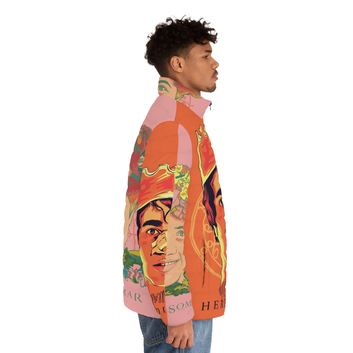 Hereditary Midsommar inspired puffer jacket with horror movie graphics - men side right