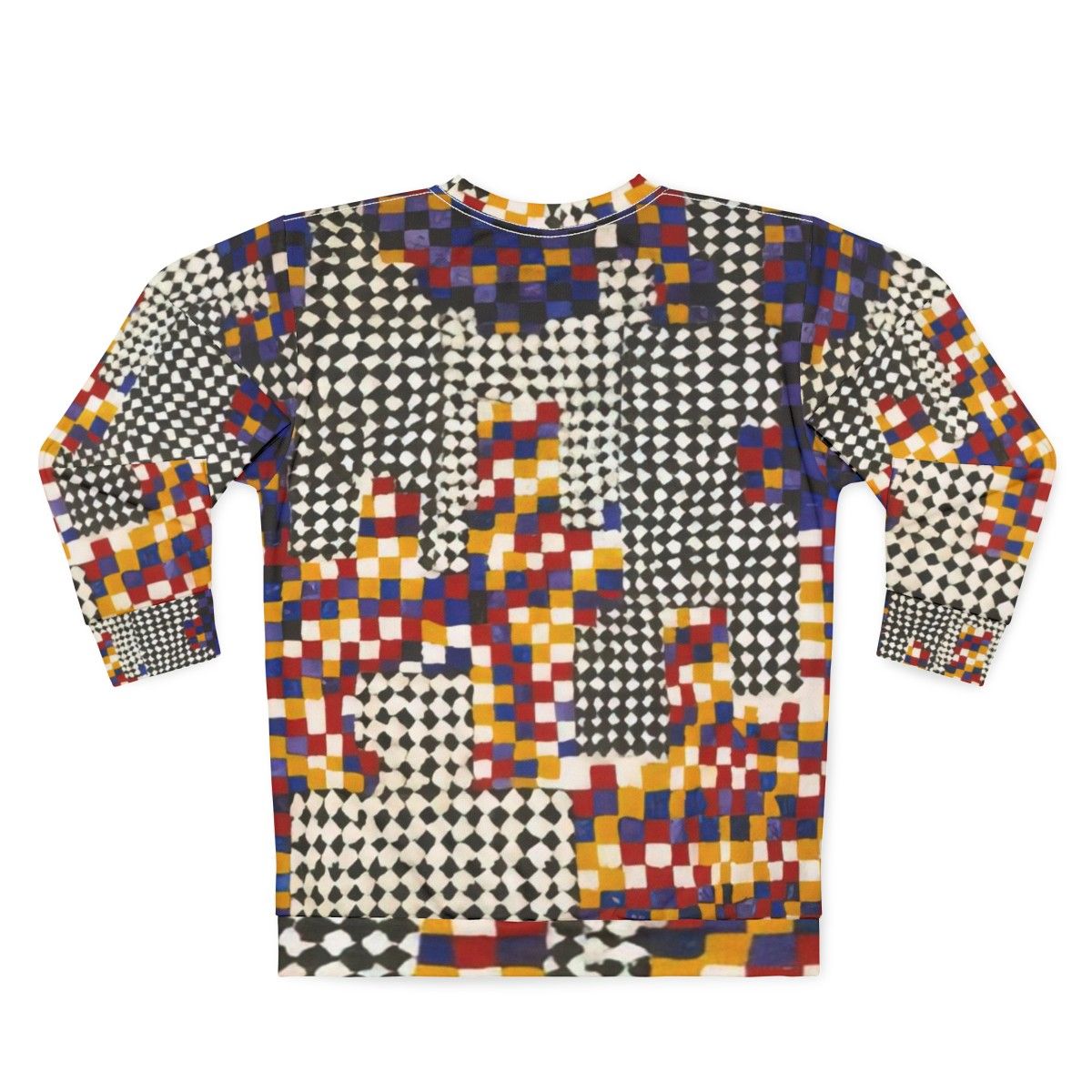 Colorful abstract sweatshirt featuring artwork by Alfred Jensen - Back