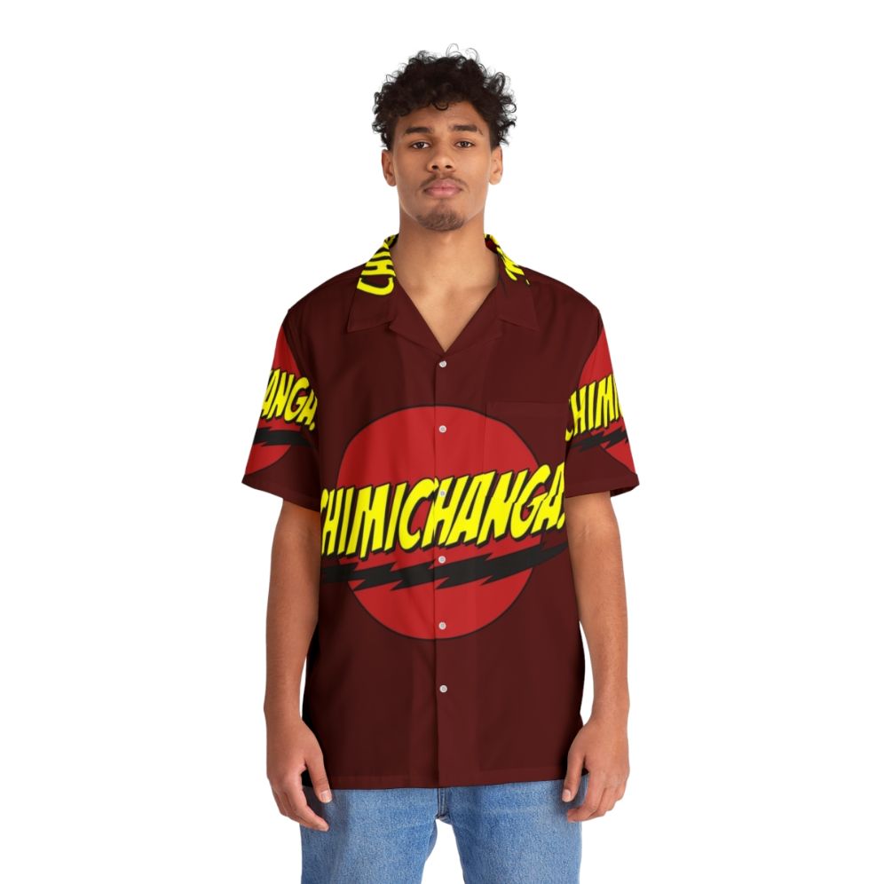 Chimichanga Logo Hawaiian Shirt featuring Deadpool, the Merc with a Mouth - People Front